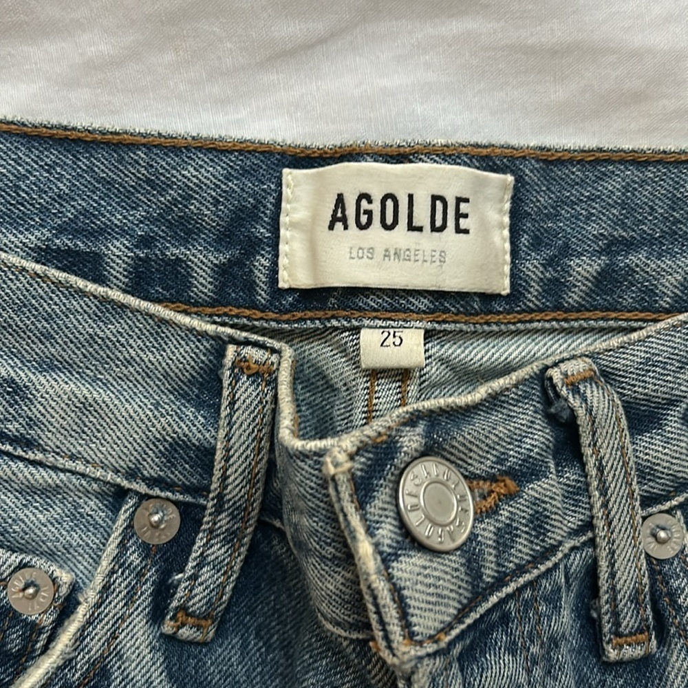 Agolde | 90's Pinch Waist High Rise Straight Jeans in Navigate | Size 25 - Picture 5 of 7